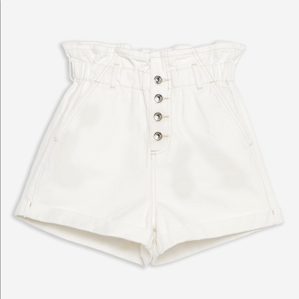 Topshop paperbag denim shorts size us 6